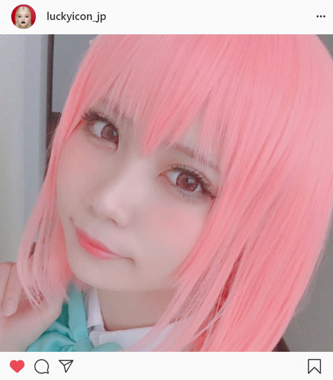 カラコンANGE  ピンク・Instagramレビュー1