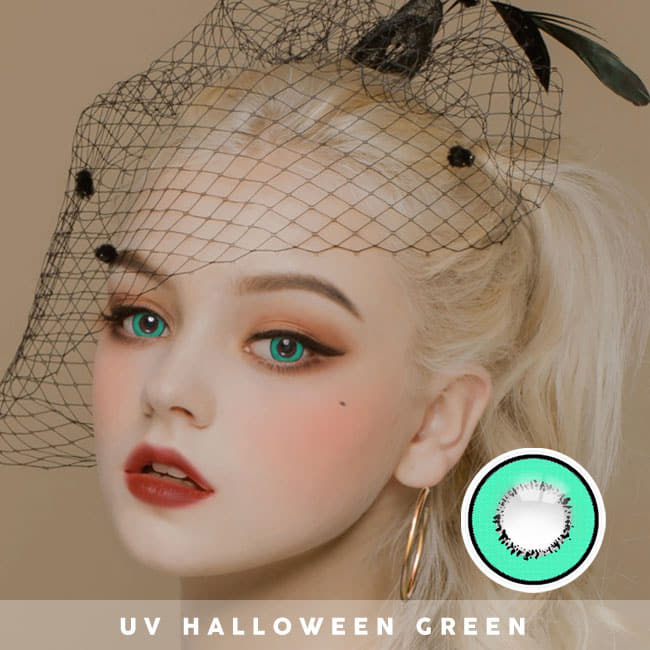 コスプレ用 UV ハロウィーン グリーン 緑色カラコン3