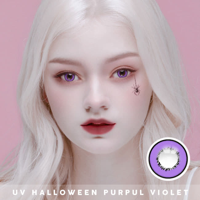 コスプレ用 UV ハロウィーン バイオレット 紫色カラコン3
