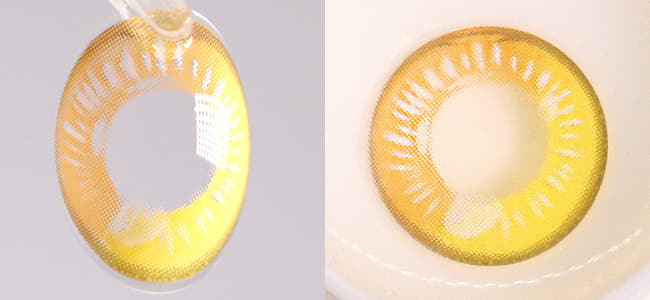 コスプレ用  水玉 イエロー 黄色カラコン