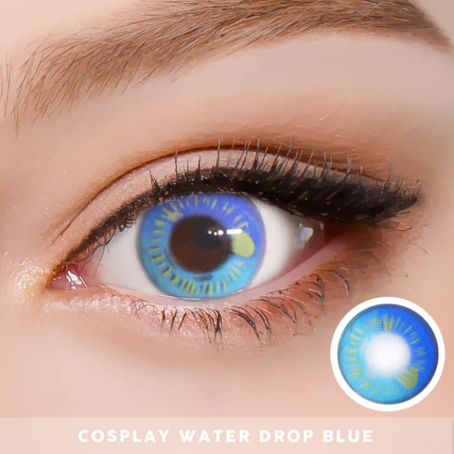 コスプレ用 水玉ブルー・青色カラコンBlue cosplay water drop contact lensカラコン2
