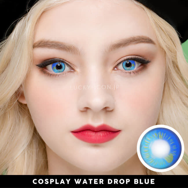 コスプレ用 水玉ブルー・青色カラコンBlue cosplay water drop contact lensカラコン3