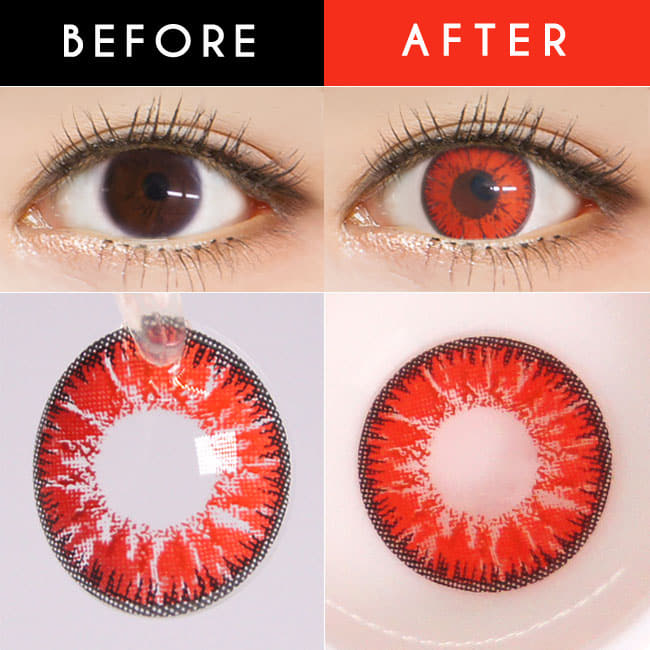 コスプレ用 カラコンキャンデーハロウィーン・レッドブラウンCandy Halloween Red Brown contact lens1