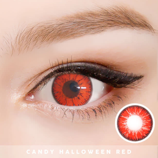 コスプレ用 カラコンキャンデーハロウィーン・レッドブラウンCandy Halloween Red Brown contact lens3