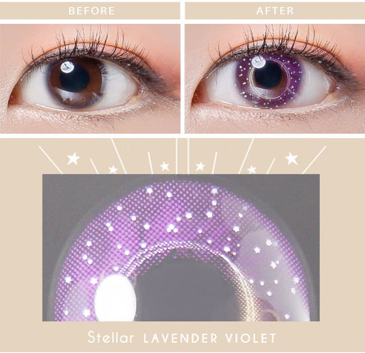 Milky stella Lavender バイオレットカラコン4