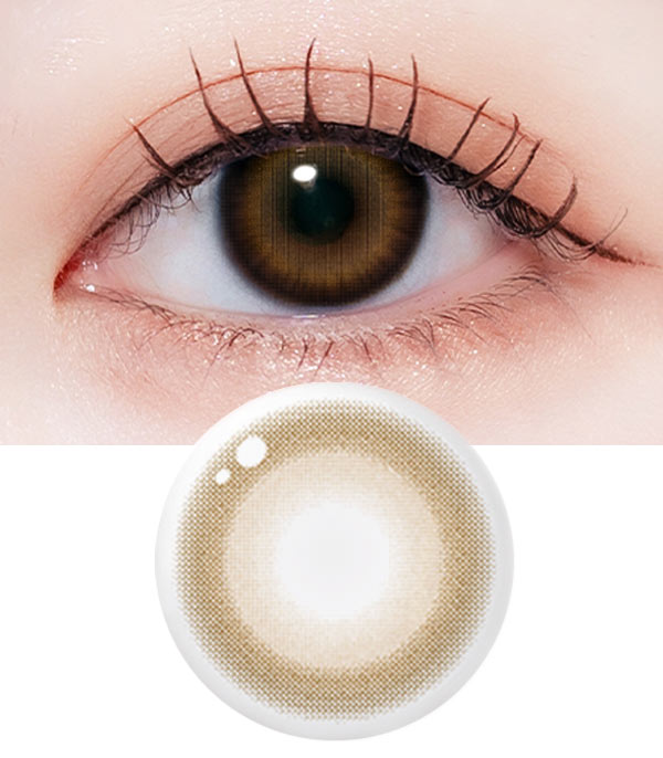 透明感のあるピュアブラウンカラコン ミルキーウェイ風インシリコーンハイドロゲル