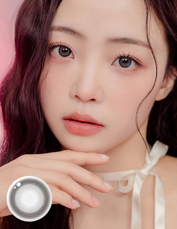 GNGカラコンナチュラル系 ピュアグレー カラコン ミルキーデザイン