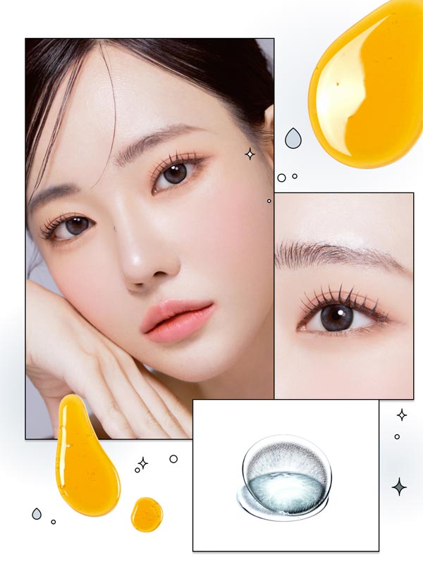 
ハニーシュガ グレーカラーのブルーライト対応カラコン｜アンチブルー