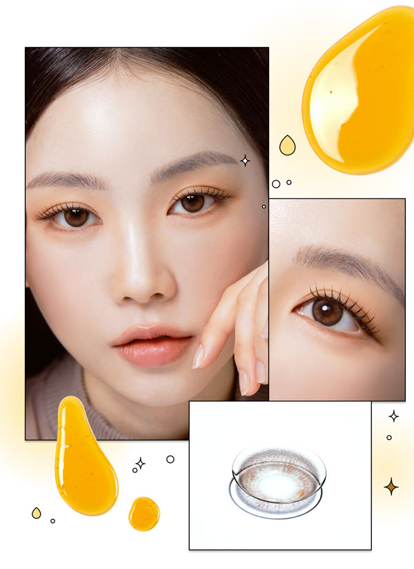 
自然なブラウン発色のハニーシュガ ブラウンカラコン