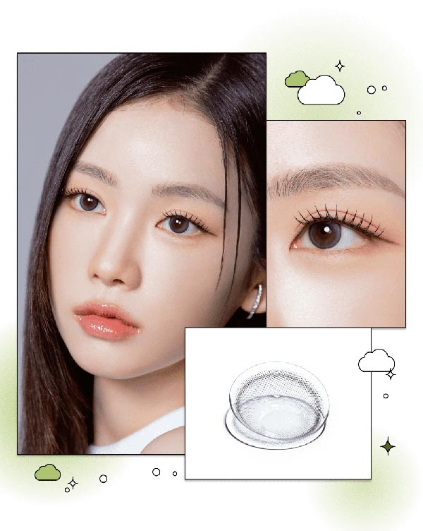 
自然な印象に仕上がるラテ グレーカラコン