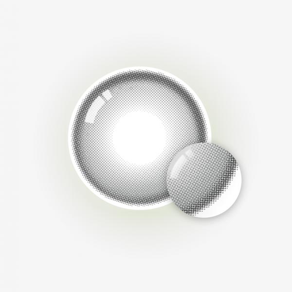 
ナチュラルメイクに合わせやすいラテ グレーカラコン