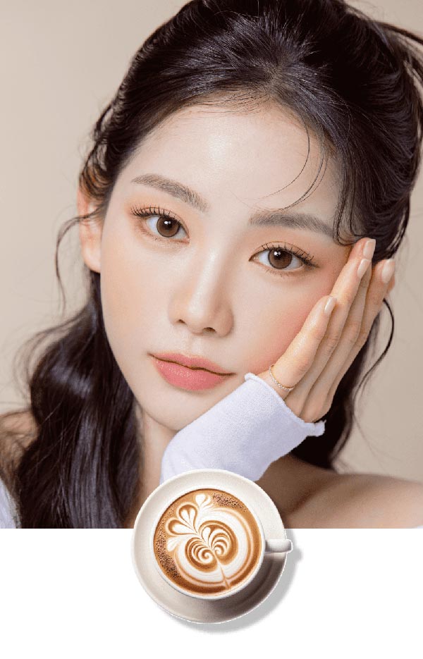 
自然な立体感を演出するラテ ヘーゼルブラウンカラコン