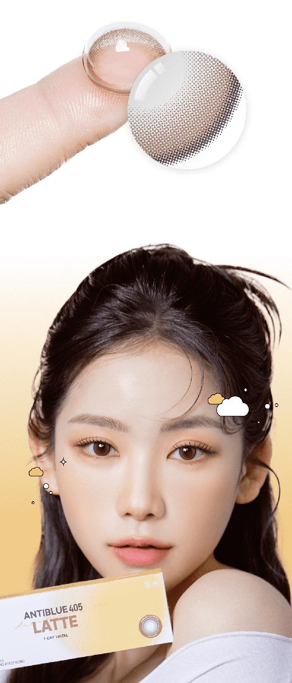 
派手すぎないラテ ヘーゼルブラウンのカラコン