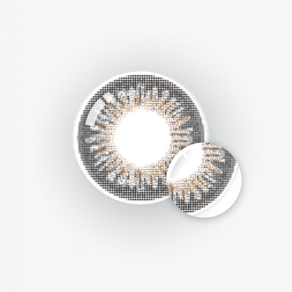 

大人っぽい猫目スタイルのキャッツアイ グレーカラコン アンチブルー