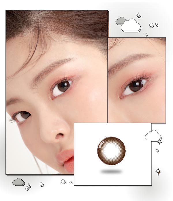 
瞳になじみやすいミラ チョコブラウンカラーのカラコン