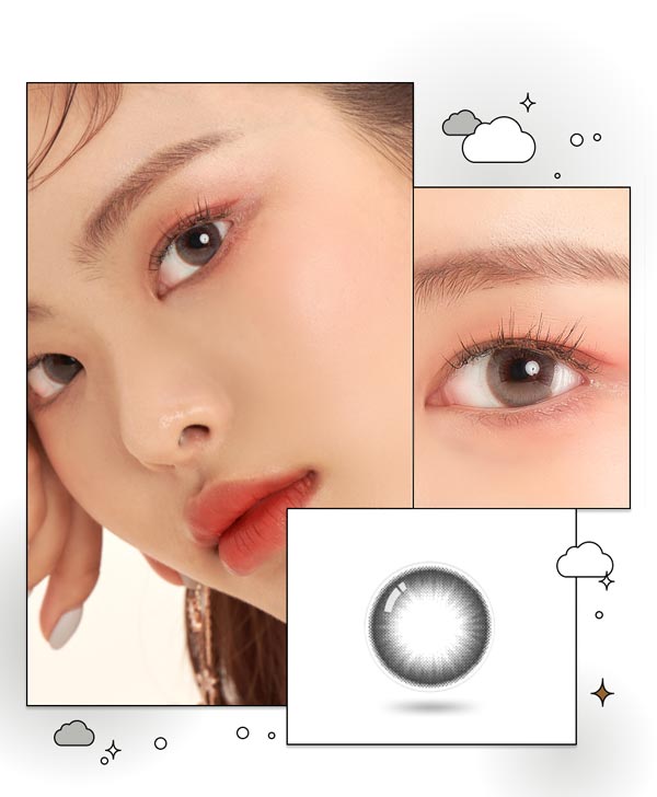 
瞳をはっきり見せるカラーポップ グレーカラコン