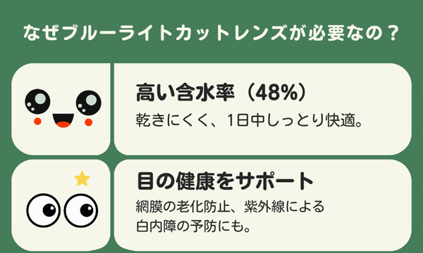 目の疲れをやわらげるブルーライトカットカラコン